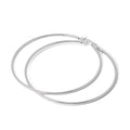 Sterling Silver Plain Sleeper 2mm Hoop Earrings 12mm - 70mm
