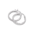 Sterling Silver Diamond Cut 2mm Square Hoop Earrings 12mm - 70mm