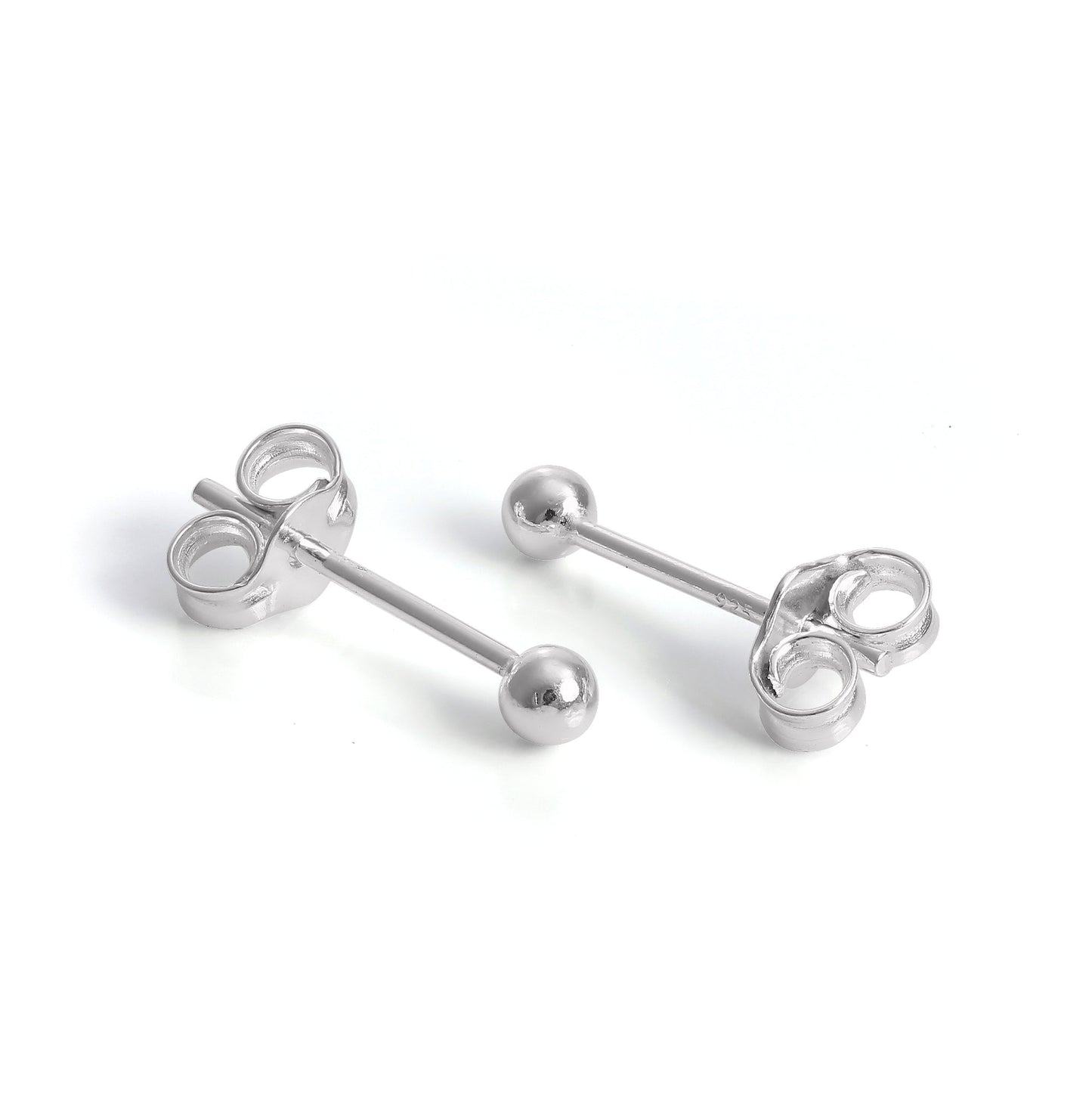 Sterling Silver Lightweight Ball Stud Earrings 1mm - 12mm