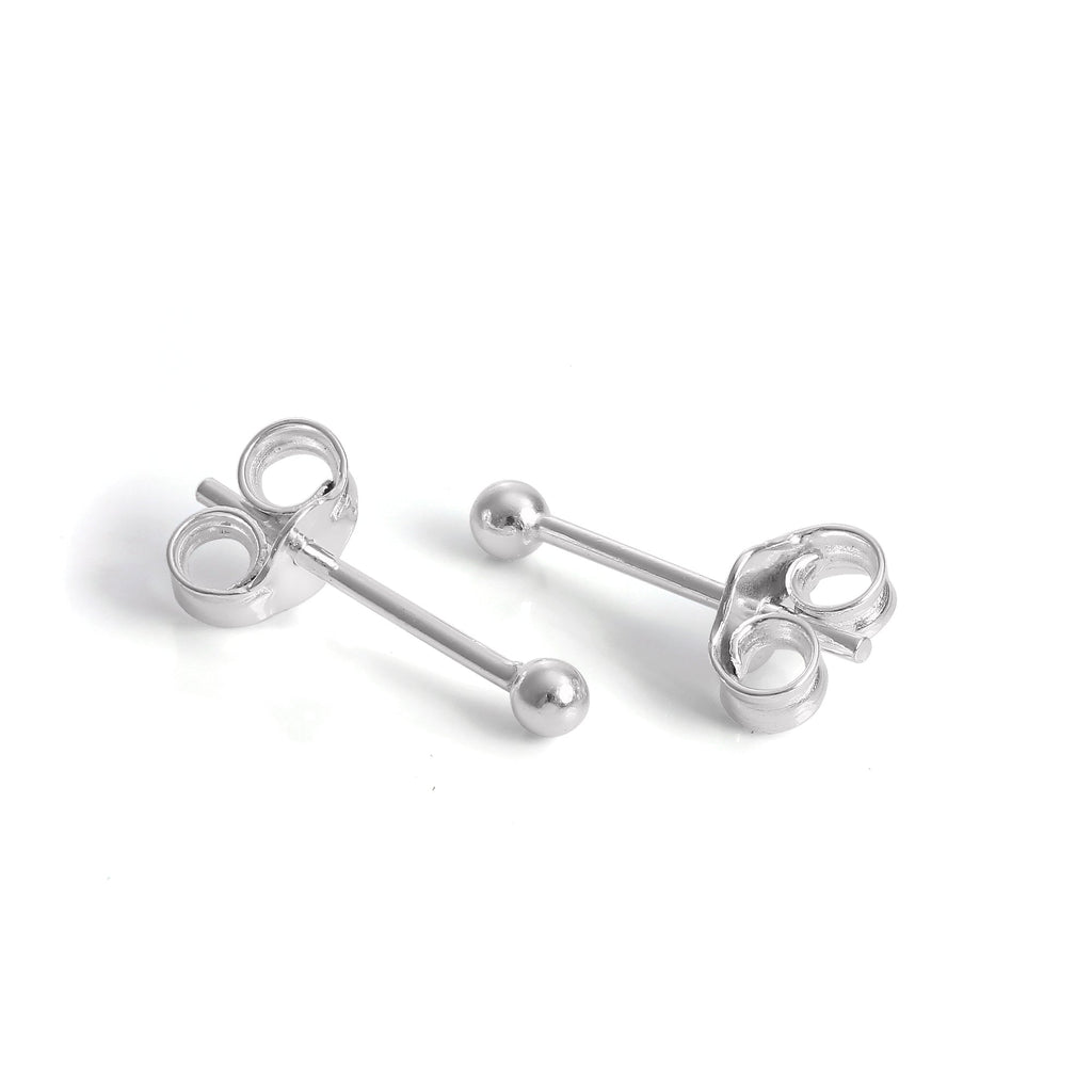 Sterling Silver Lightweight Ball Stud Earrings 1mm - 12mm