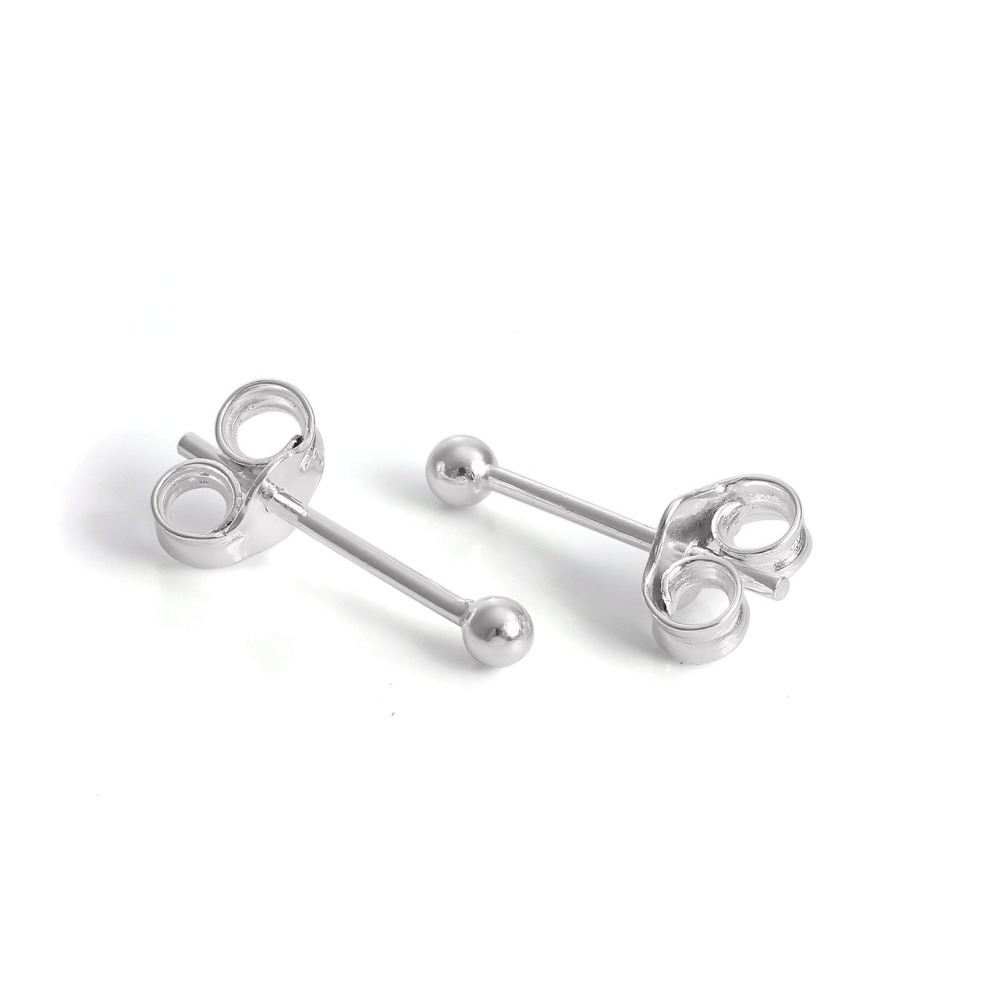 Sterling Silver Lightweight Ball Stud Earrings 1mm - 12mm