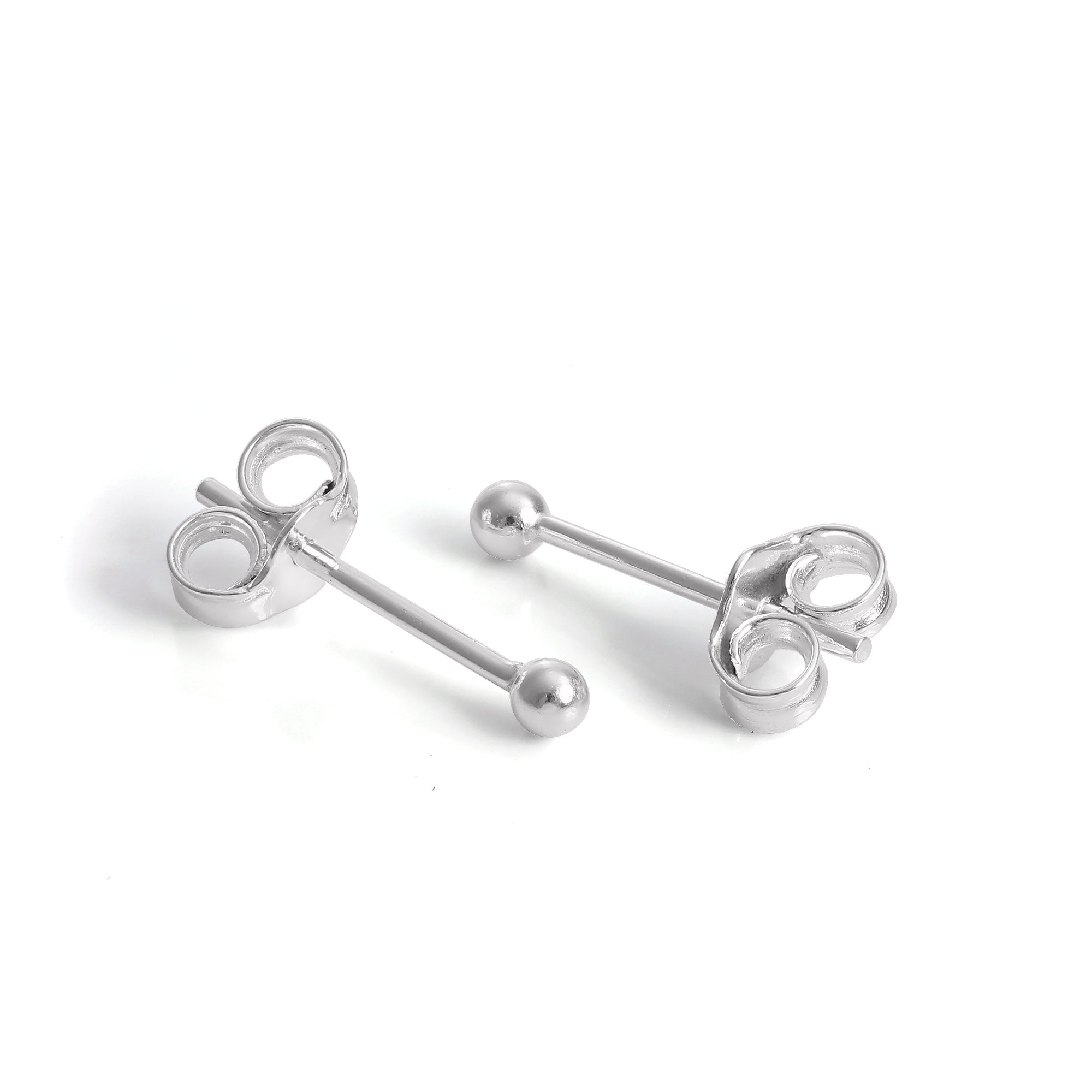 Sterling Silver Lightweight Ball Stud Earrings 1mm - 12mm