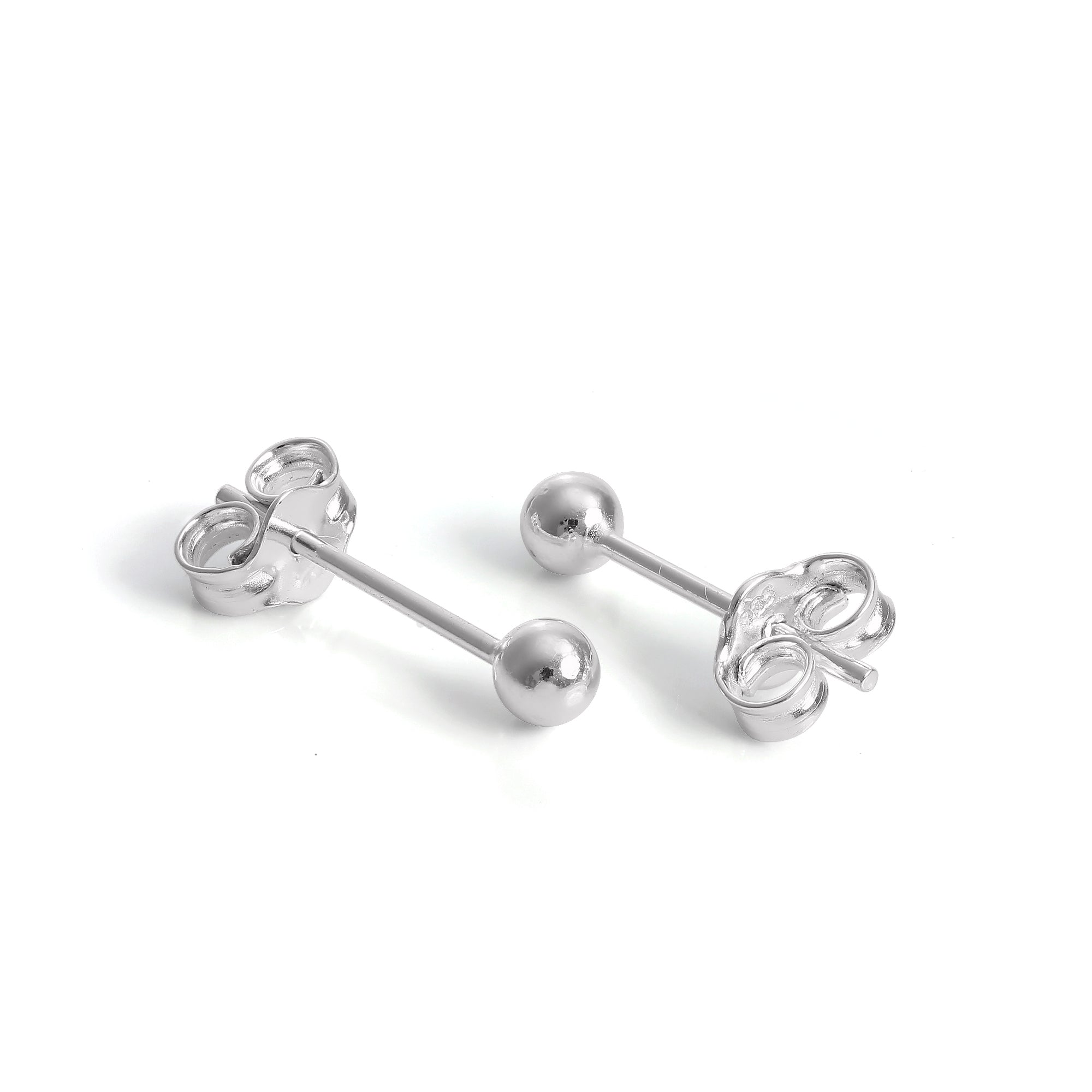 Sterling Silver Lightweight Ball Stud Earrings 1mm - 12mm