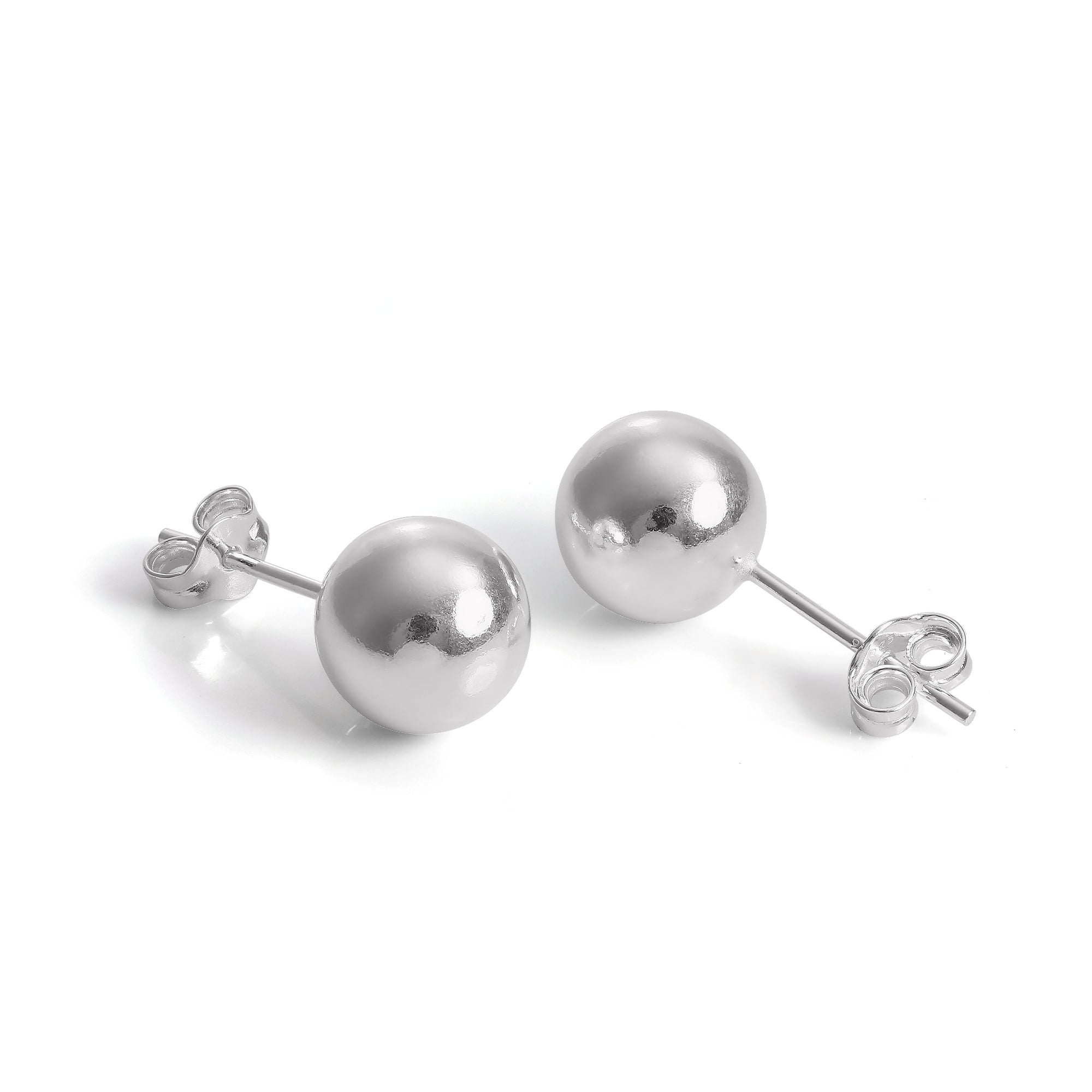Sterling Silver Lightweight Ball Stud Earrings 1mm - 12mm