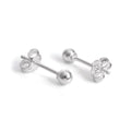 Sterling Silver Capped Ball Stud Earrings 2mm - 12mm