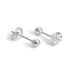 Sterling Silver Capped Ball Stud Earrings 2mm - 12mm