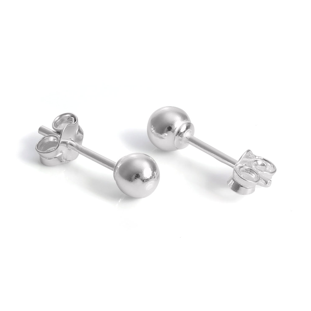 Sterling Silver Capped Ball Stud Earrings 2mm - 12mm