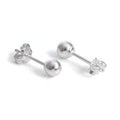 Sterling Silver Capped Ball Stud Earrings 2mm - 12mm