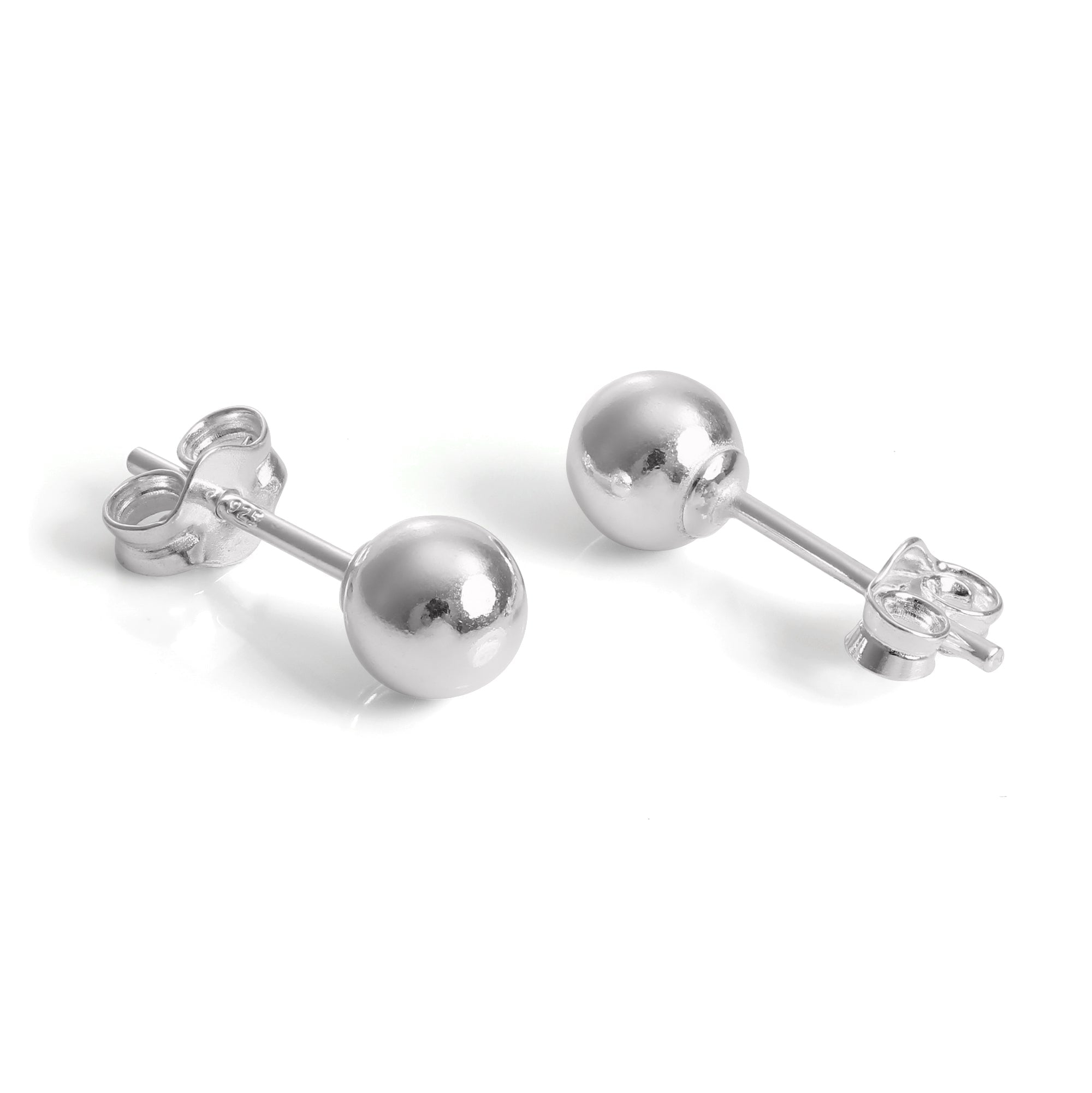Sterling Silver Capped Ball Stud Earrings 2mm - 12mm