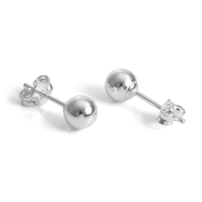 Sterling Silver Capped Ball Stud Earrings 2mm - 12mm