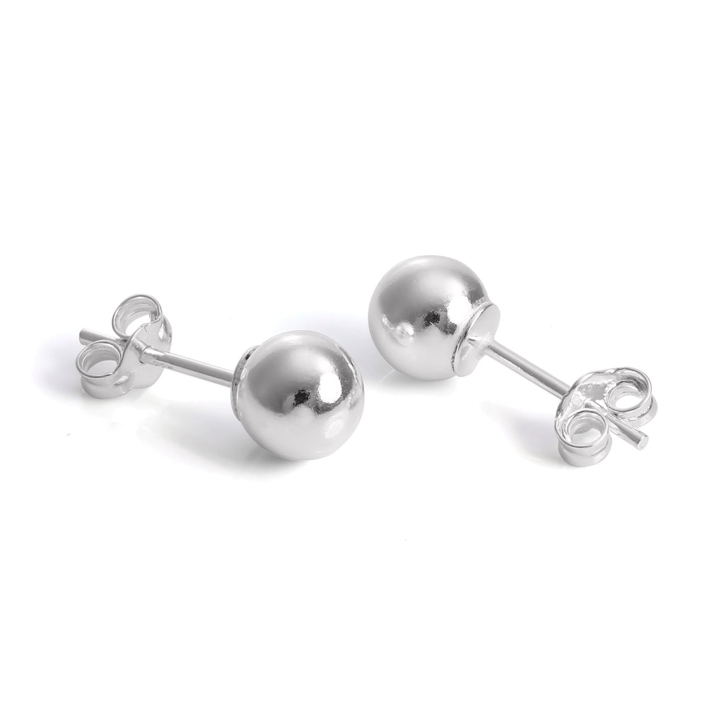 Sterling Silver Capped Ball Stud Earrings 2mm - 12mm