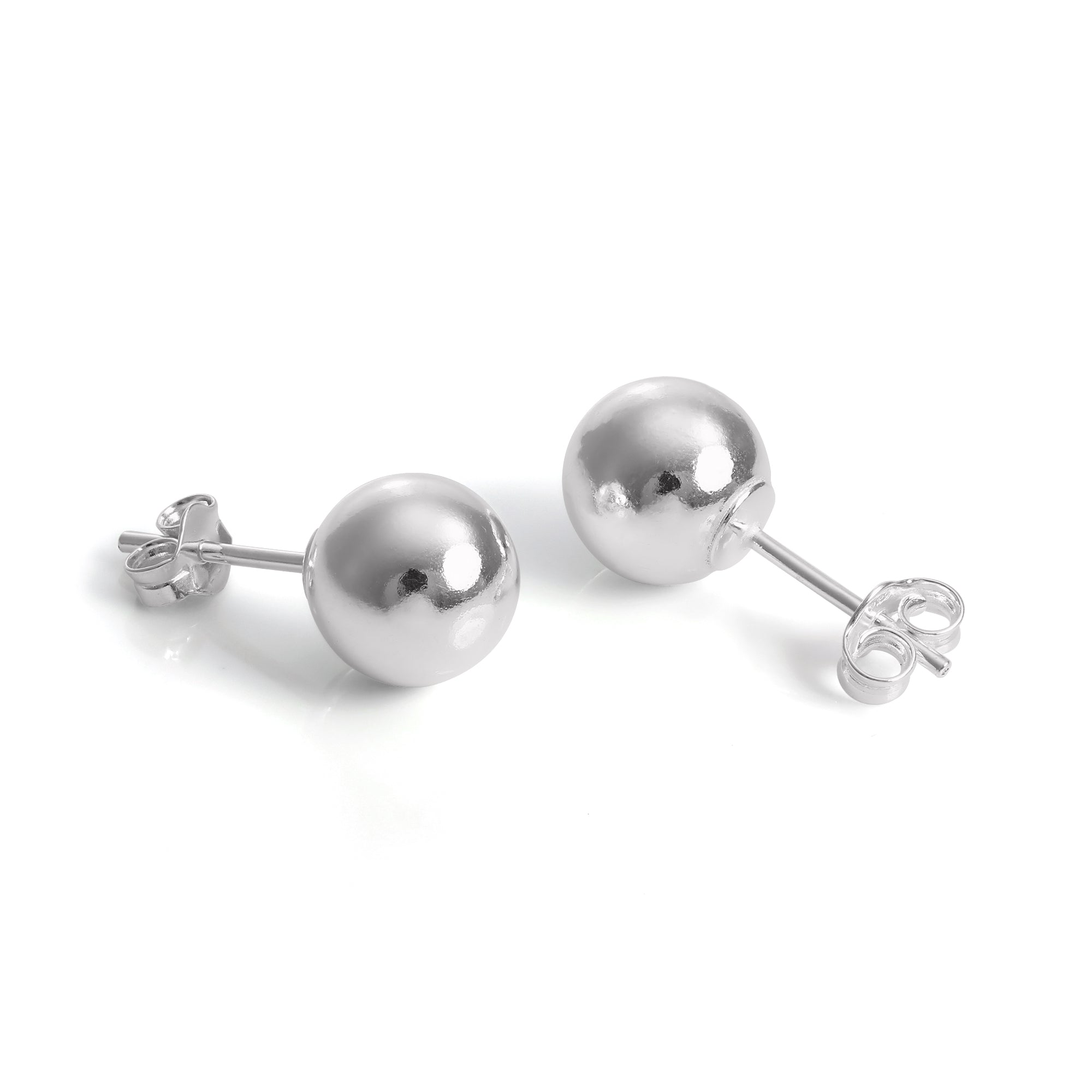 Sterling Silver Capped Ball Stud Earrings 2mm - 12mm