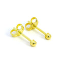 Gold Plated Sterling Silver 2mm Capped Ball Stud Earrings