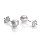 Brushed Sterling Silver Ball Stud Earrings 3mm - 10mm