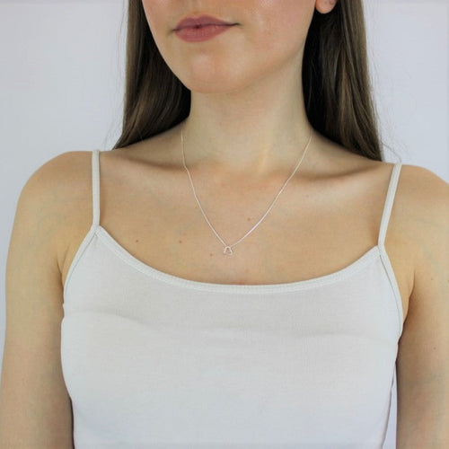 Tiny Sterling Silver 7mm Open Heart Pendant