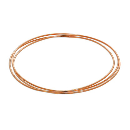 Rose Gold Plated Sterling Silver Triple Stacking Bangle