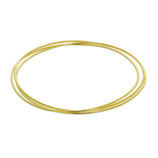 Gold Plated Sterling Silver Triple Stacking Bangle