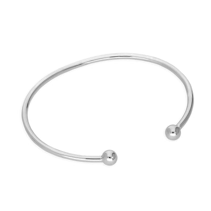 Sterling Silver Ladies Opening Torque Bangle