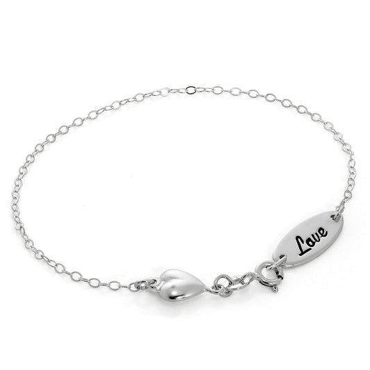 Sterling Silver Love Heart Bracelet