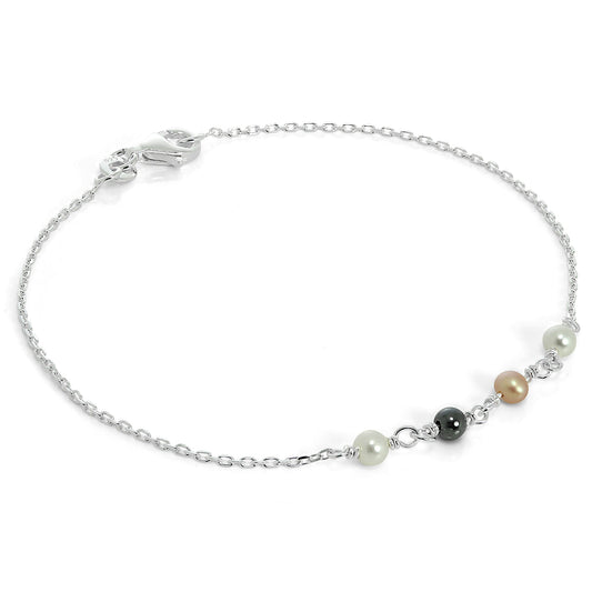 Sterling Silver Fine Bracelet with 3.5mm Pearls