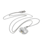 Sterling Silver Oyster Shell with CZ Crystal Citrine Birthstone Necklace