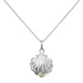 Sterling Silver Oyster Shell with CZ Crystal Citrine Birthstone Necklace