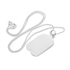 Large Sterling Silver Engravable Pendant with Dimple