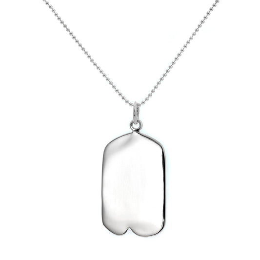 Large Sterling Silver Engravable Pendant with Dimple