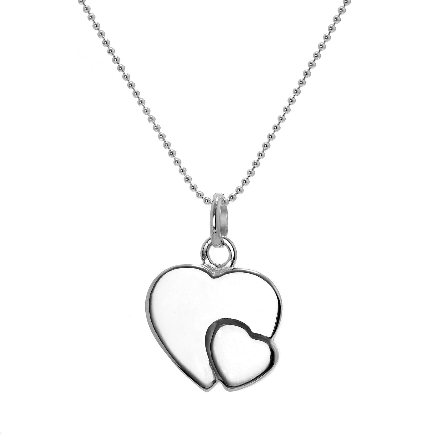 Sterling Silver Double Heart Engravable Pendant