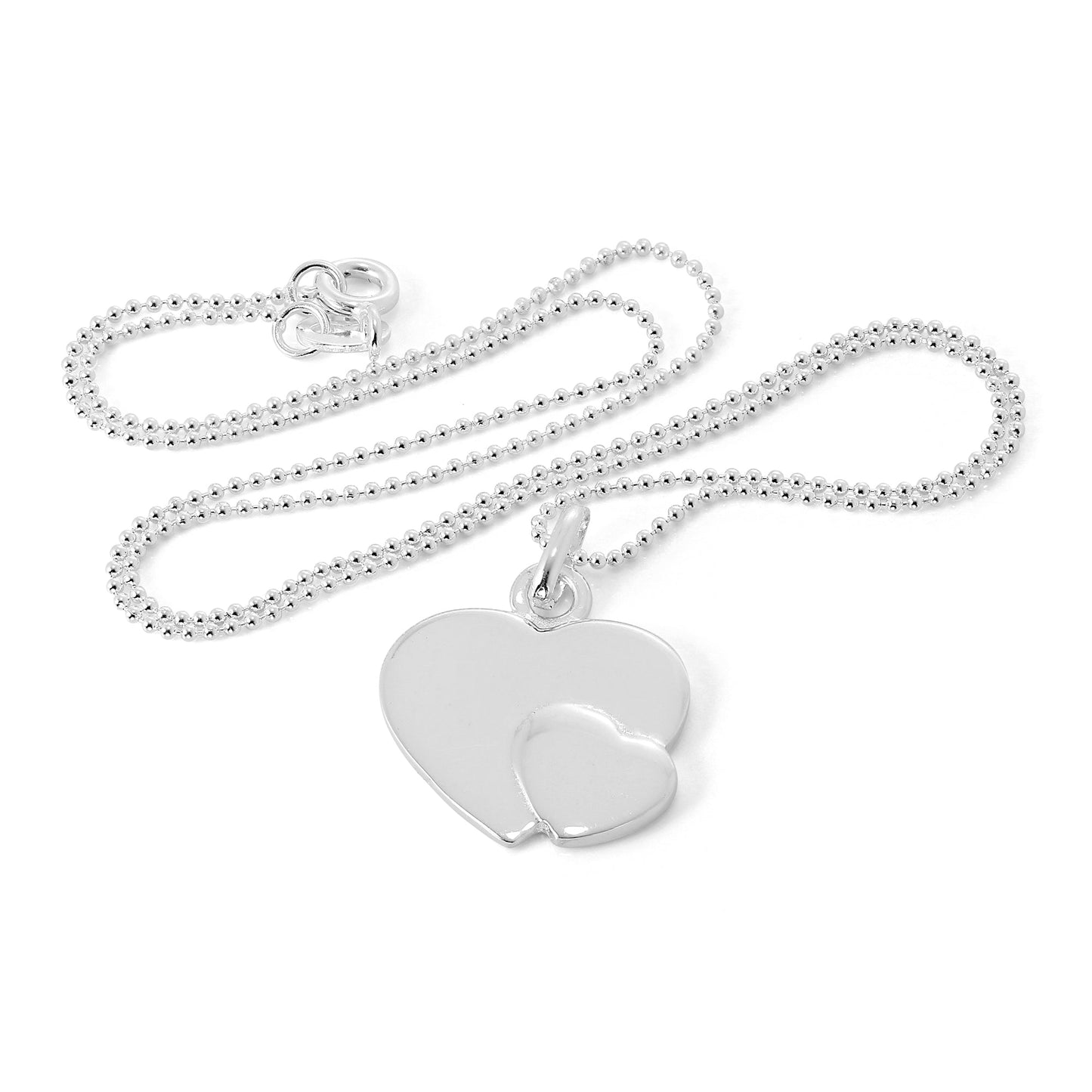 Sterling Silver Double Heart Engravable Pendant