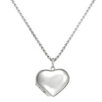 Large Sterling Silver Puffed Heart Locket Pendant Necklace 14 - 28 Inches