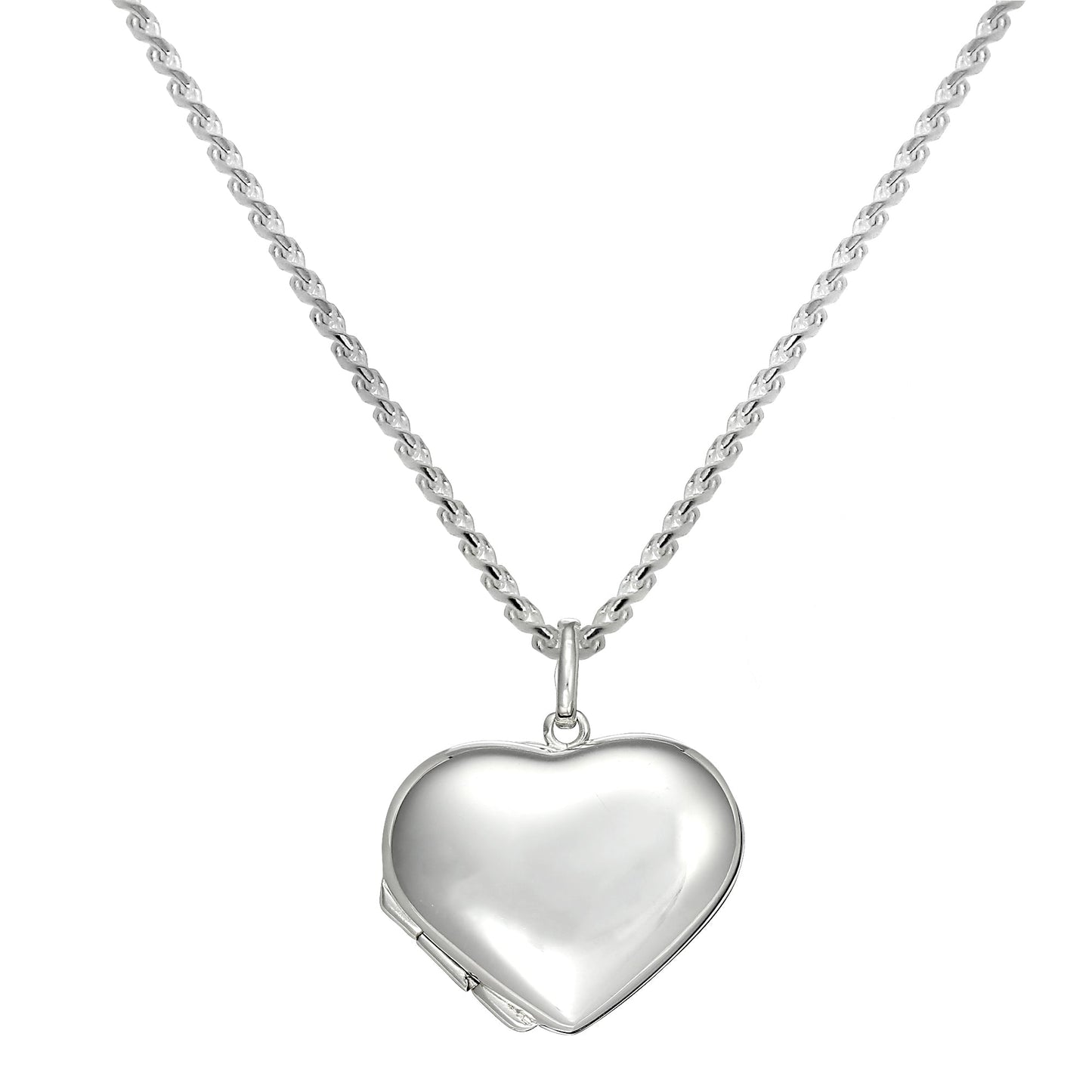 Large Sterling Silver Puffed Heart Locket Pendant Necklace 14 - 28 Inches
