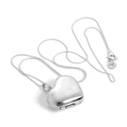 Large Sterling Silver Puffed Heart Locket Pendant Necklace 14 - 28 Inches