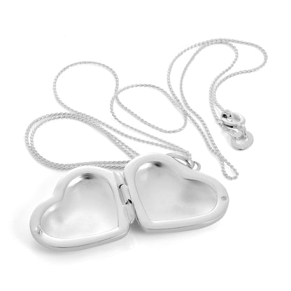 Large Sterling Silver Puffed Heart Locket Pendant Necklace 14 - 28 Inches