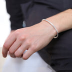 Sterling Silver Twisted Gents Torque Bangle