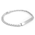 Sterling Silver 6mm Curb Chain Womens ID Plate Bracelet