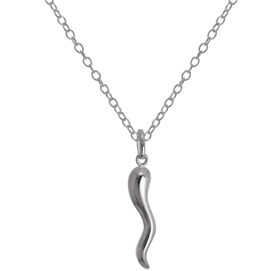 Sterling Silver Cornicello Pendant Necklace 14 - 22 Inches