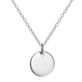 Sterling Silver Round Engravable Pendant Necklace 14-22 Inch