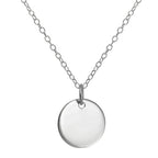Sterling Silver Round Engravable Pendant Necklace 14-22 Inch
