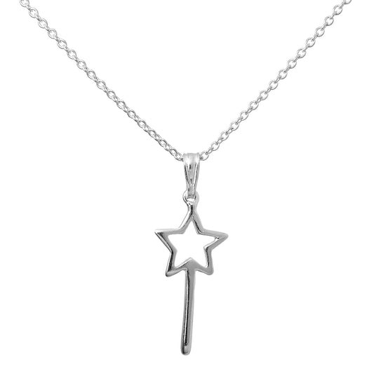 Sterling Silver Magic Wand Pendant Necklace