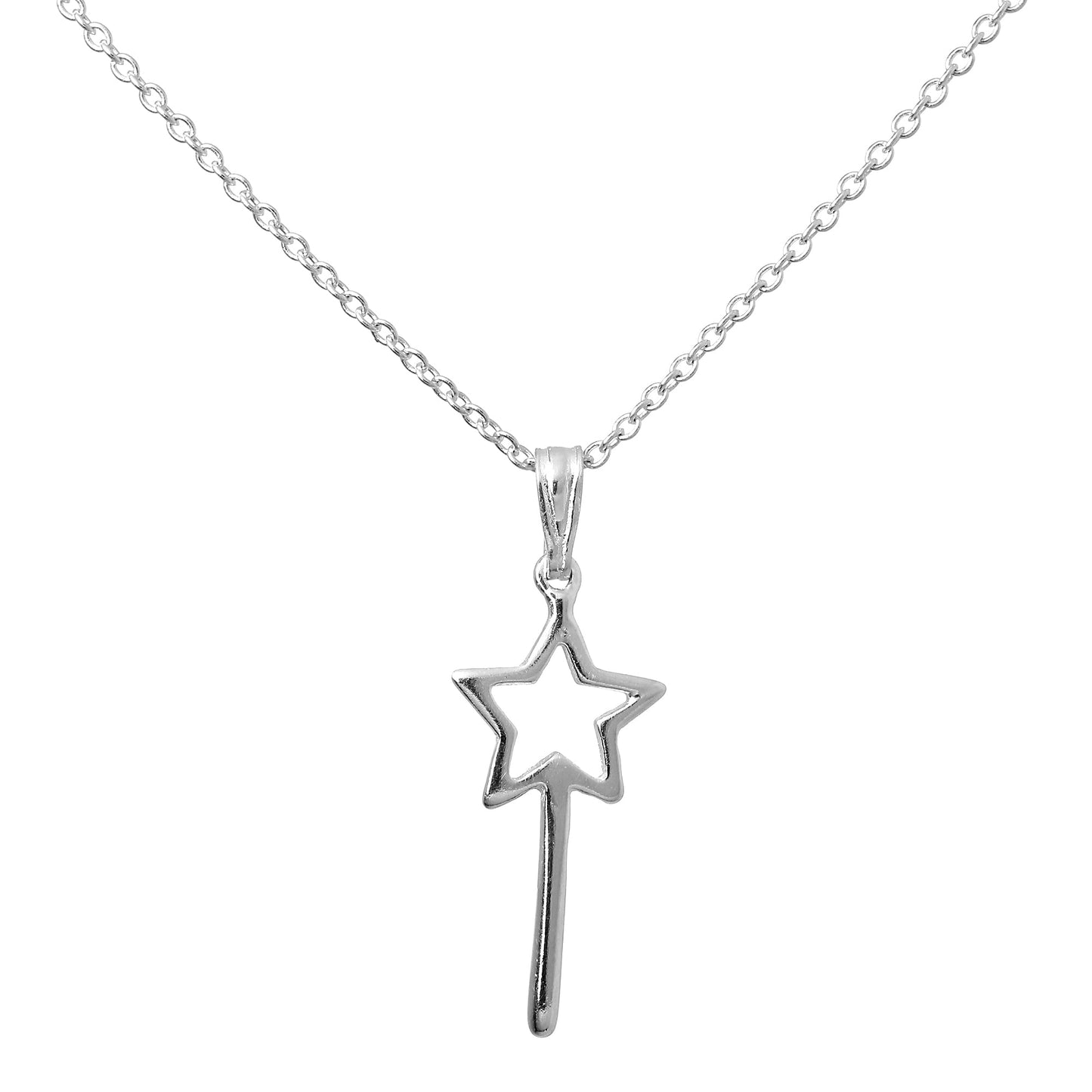 Sterling Silver Magic Wand Pendant Necklace