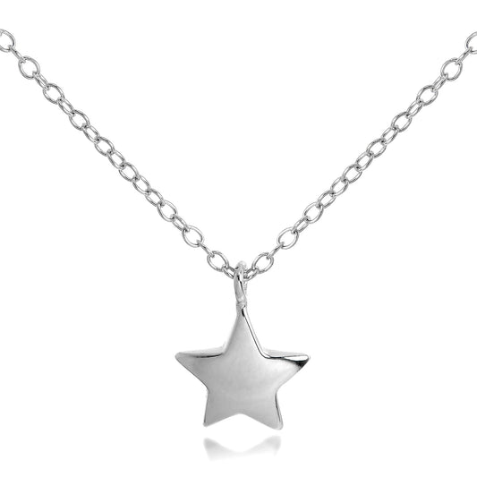 Sterling Silver Star Pendant Necklace on 18 Inch Chain