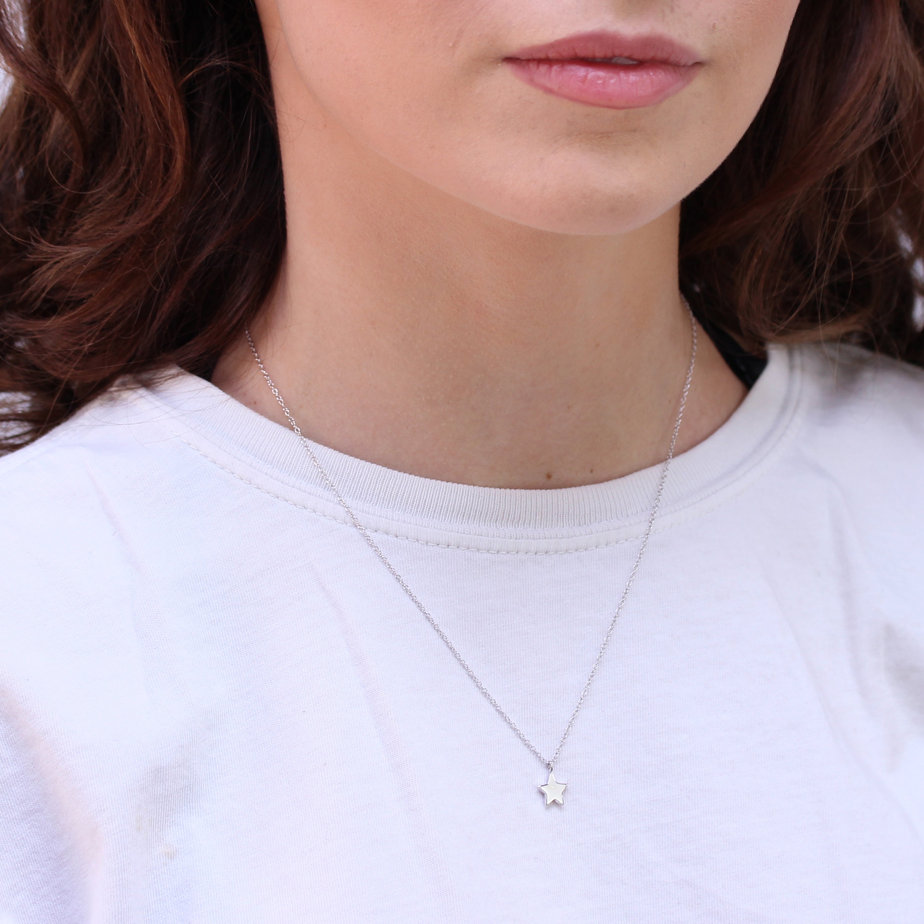 Sterling Silver Star Pendant Necklace on 18 Inch Chain