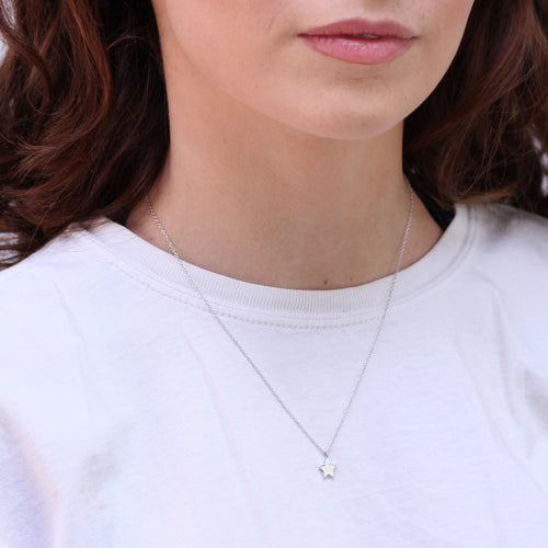 Sterling Silver Star Pendant Necklace on 18 Inch Chain