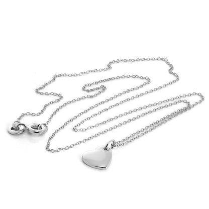 Sterling Silver Engravable Heart 18 Inch Belcher Chain Necklace