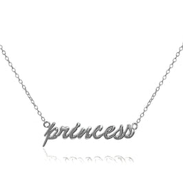 Sterling Silver Princess Necklace on 16 Inch Chain