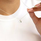 Sterling Silver 18 Inch Belcher Chain Heart Necklace with CZ Crystal
