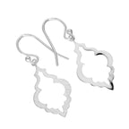 Sterling Silver Open Shell Shape Drop Earrings