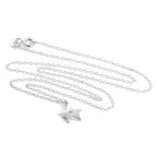 Sterling Silver & CZ Crystal Star Pendant Necklace on 18 Inch Chain