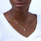 Sterling Silver & CZ Crystal Star Pendant Necklace on 18 Inch Chain